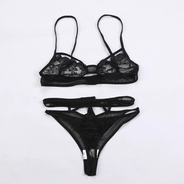 Lingerie sexy sans entrejambe pour femmes, sous-vêtements en dentelle, robe nuisette ouverte 7.0, costume de batterie porno – Image 3