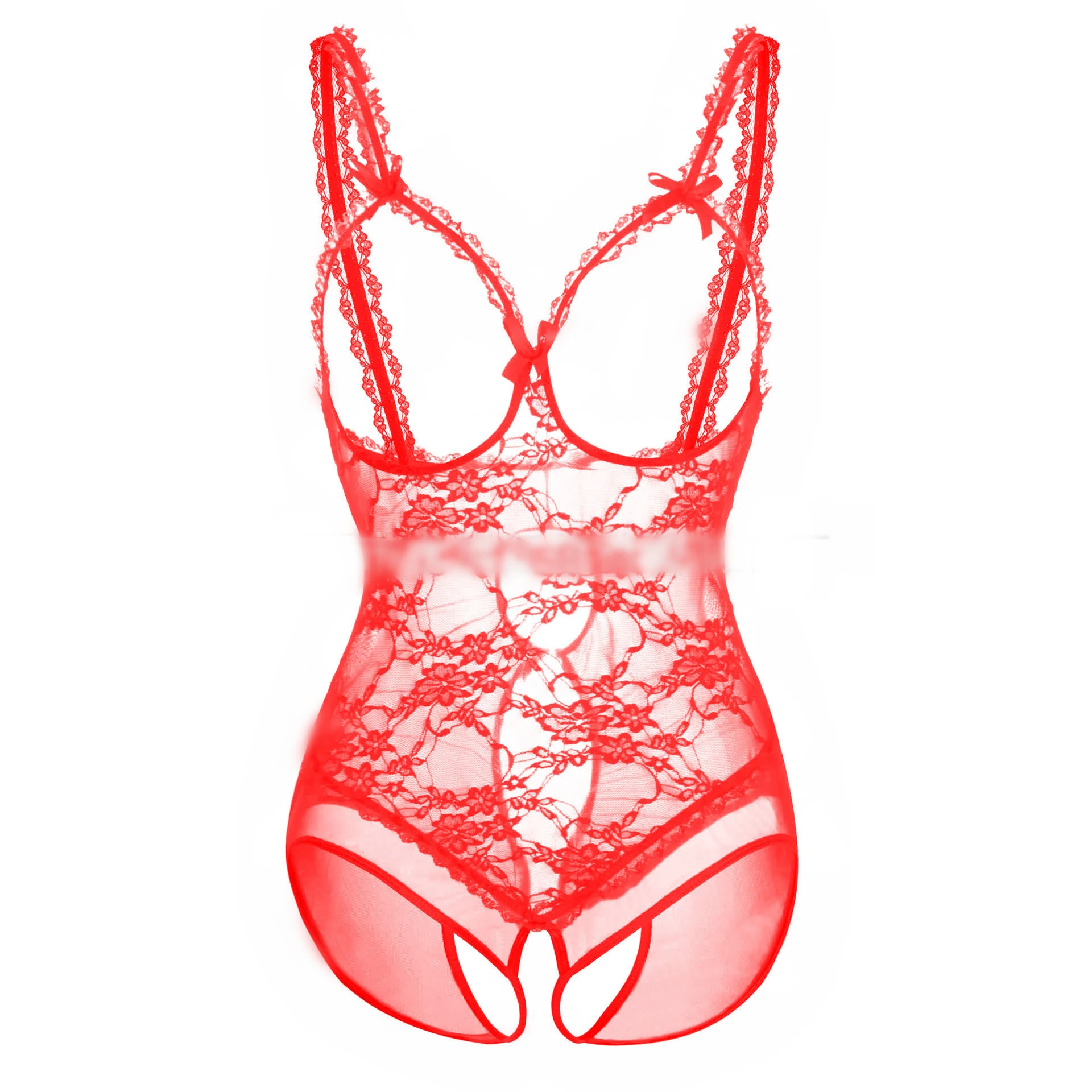 Lingerie érotique en dentelle pour femmes, sous-vêtements ajourés, Sexy, soutien-gorge ouvert, entrejambe, Teddy, porno, sexe, grande taille, S-6XL