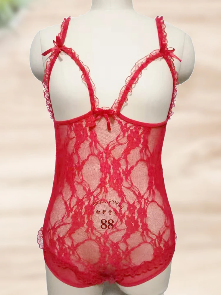 Lingerie érotique en dentelle pour femmes, sous-vêtements ajourés, Sexy, soutien-gorge ouvert, entrejambe, Teddy, porno, sexe, grande taille, S-6XL