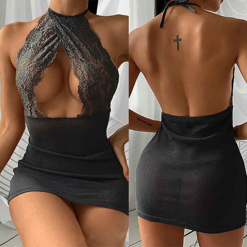 Robe sexy en dentelle pour femmes, vêtements porno, lingerie transparente, vêtements de nuit sexy pour le sexe, olympiques de sous-vêtements, 7.0