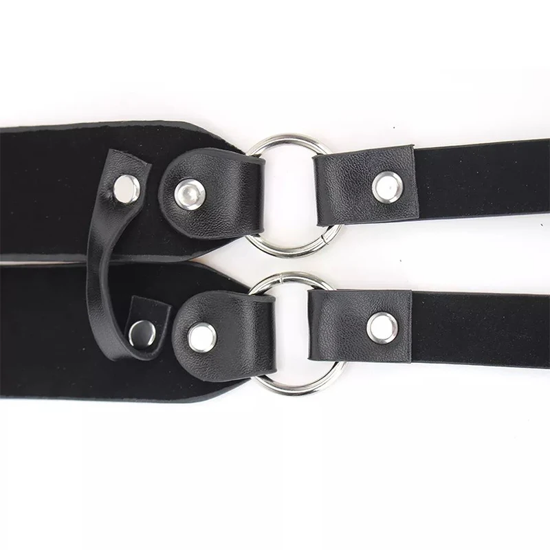 Jarretière érotique en cuir pour femmes, masque pour les yeux, bondage corporel, jouet adulte, lingerie sexy, vêtements sexuels, pyjama porno, nuisette, robe de même