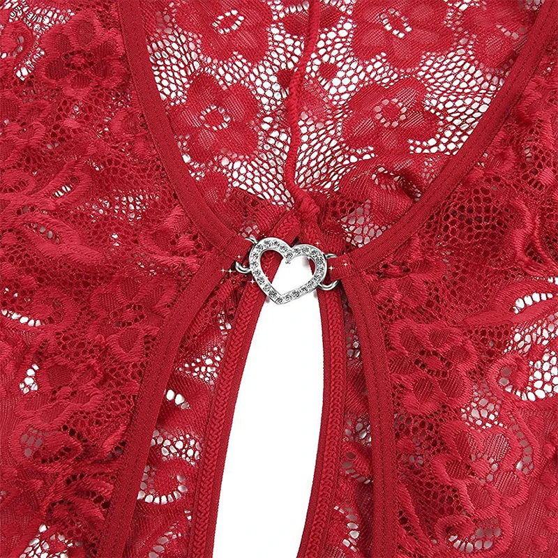 Sous-vêtements en dentelle sans entrejambe pour femmes, soutien-gorge ouvert en V profond, Teddy transparent, Costumes sexy, Robe bébé beurre, Porno, découpe, 7.0 Sous-vêtements en dentelle sans entrejambe pour femmes, soutien-gorge ouvert en V profond, Teddy transparent, Costumes sexy, Robe bébé beurre, Porno, découpe, 7.0