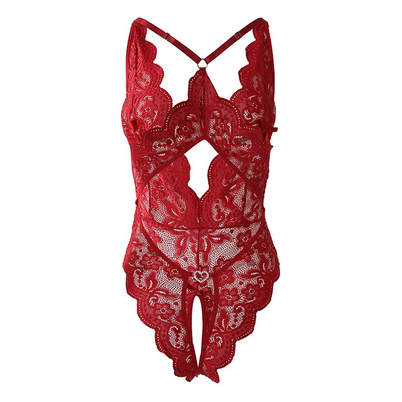 Sous-vêtements en dentelle sans entrejambe pour femmes, soutien-gorge ouvert en V profond, Teddy transparent, Costumes sexy, Robe bébé beurre, Porno, découpe, 7.0 Sous-vêtements en dentelle sans entrejambe pour femmes, soutien-gorge ouvert en V profond, Teddy transparent, Costumes sexy, Robe bébé beurre, Porno, découpe, 7.0
