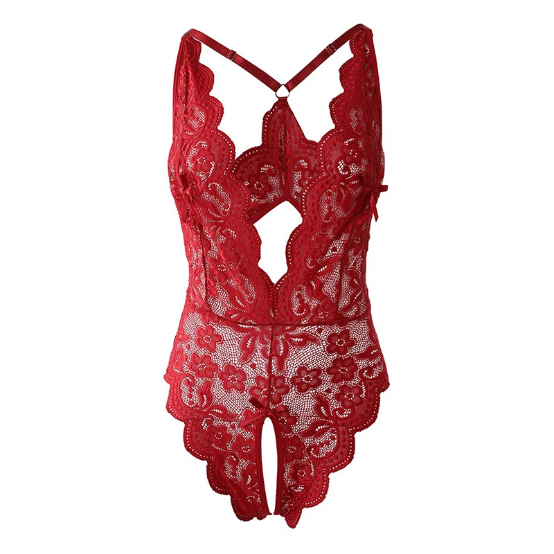 Sous-vêtements en dentelle sans entrejambe pour femmes, soutien-gorge ouvert en V profond, Teddy transparent, Costumes sexy, Robe bébé beurre, Porno, découpe, 7.0 Sous-vêtements en dentelle sans entrejambe pour femmes, soutien-gorge ouvert en V profond, Teddy transparent, Costumes sexy, Robe bébé beurre, Porno, découpe, 7.0