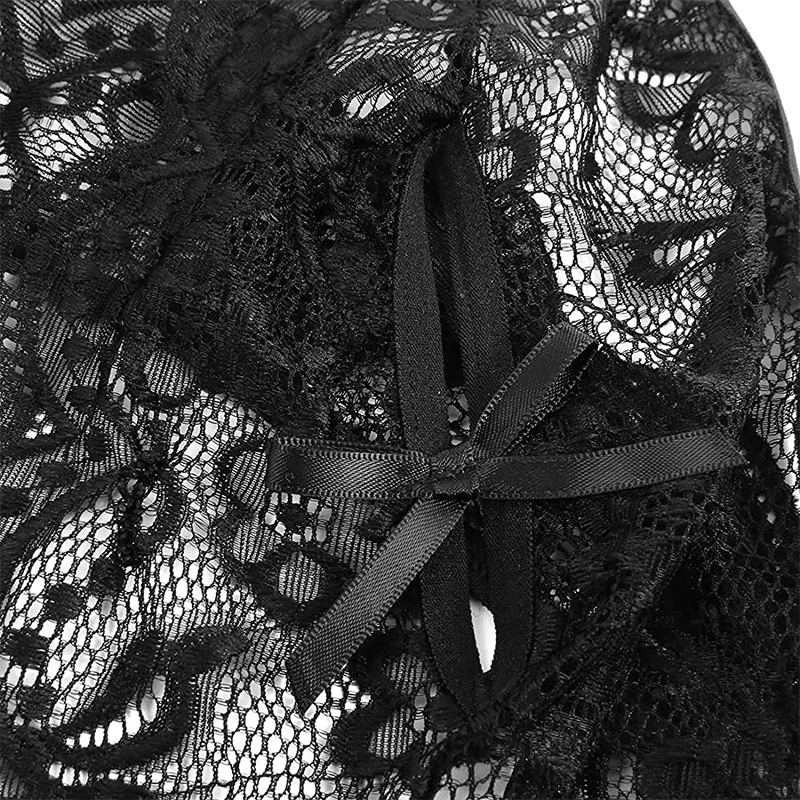 Sous-vêtements en dentelle sans entrejambe pour femmes, soutien-gorge ouvert en V profond, Teddy transparent, Costumes sexy, Robe bébé beurre, Porno, découpe, 7.0 Sous-vêtements en dentelle sans entrejambe pour femmes, soutien-gorge ouvert en V profond, Teddy transparent, Costumes sexy, Robe bébé beurre, Porno, découpe, 7.0