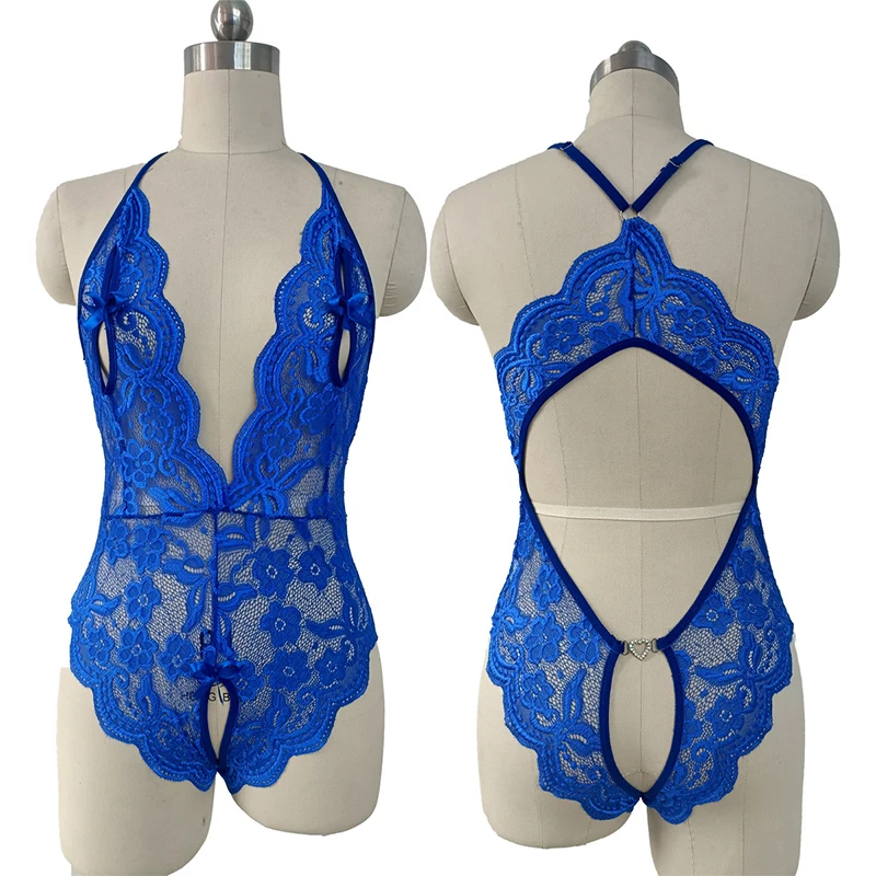 Sous-vêtements en dentelle sans entrejambe pour femmes, soutien-gorge ouvert en V profond, Teddy transparent, Costumes sexy, Robe bébé beurre, Porno, découpe, 7.0 Sous-vêtements en dentelle sans entrejambe pour femmes, soutien-gorge ouvert en V profond, Teddy transparent, Costumes sexy, Robe bébé beurre, Porno, découpe, 7.0