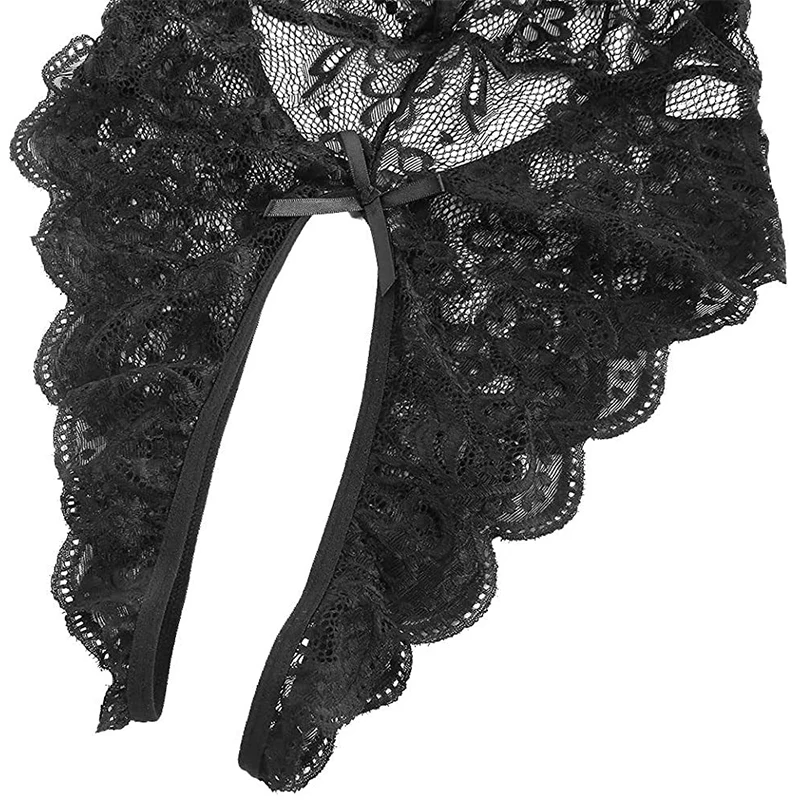 Sous-vêtements en dentelle sans entrejambe pour femmes, soutien-gorge ouvert en V profond, Teddy transparent, Costumes sexy, Robe bébé beurre, Porno, découpe, 7.0 Sous-vêtements en dentelle sans entrejambe pour femmes, soutien-gorge ouvert en V profond, Teddy transparent, Costumes sexy, Robe bébé beurre, Porno, découpe, 7.0