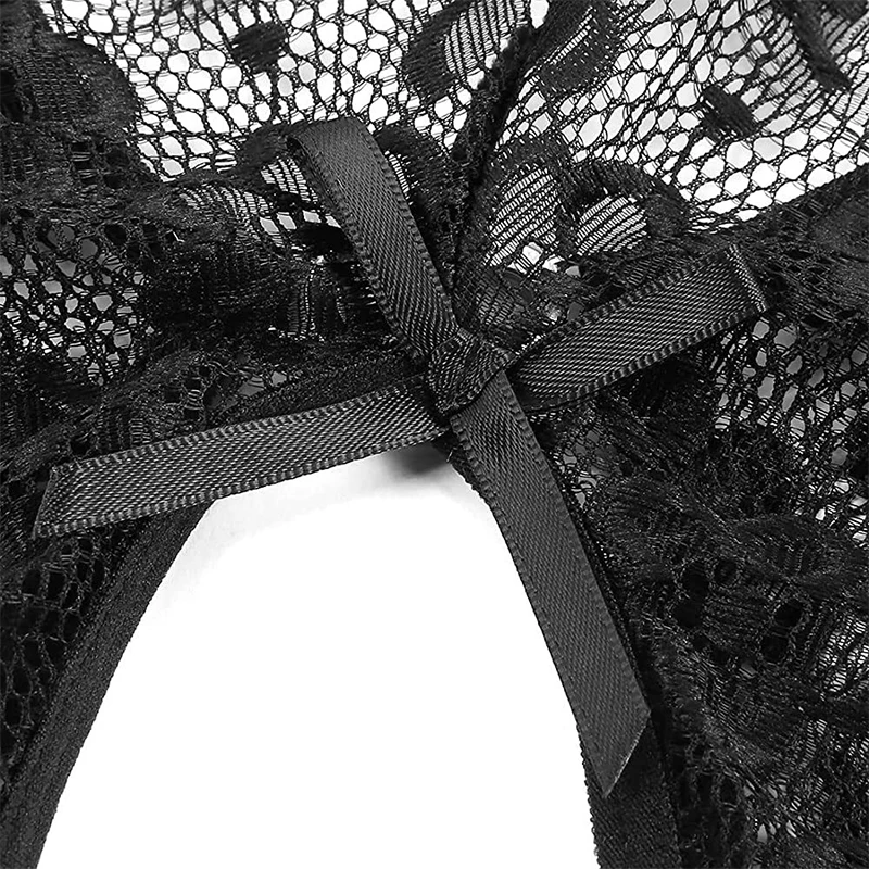 Sous-vêtements en dentelle sans entrejambe pour femmes, soutien-gorge ouvert en V profond, Teddy transparent, Costumes sexy, Robe bébé beurre, Porno, découpe, 7.0 Sous-vêtements en dentelle sans entrejambe pour femmes, soutien-gorge ouvert en V profond, Teddy transparent, Costumes sexy, Robe bébé beurre, Porno, découpe, 7.0