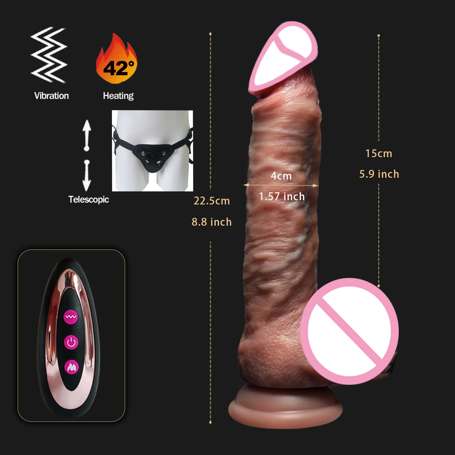 Vibromasseur télescopique réaliste pour femme, gros pénis, prise anale avec chauffage, jouets sexuels de poussée, gode féminin, bite, UNIS isseur vaginal, sexy adult man gode, plugs anul masturbateur, jouet adulte anal