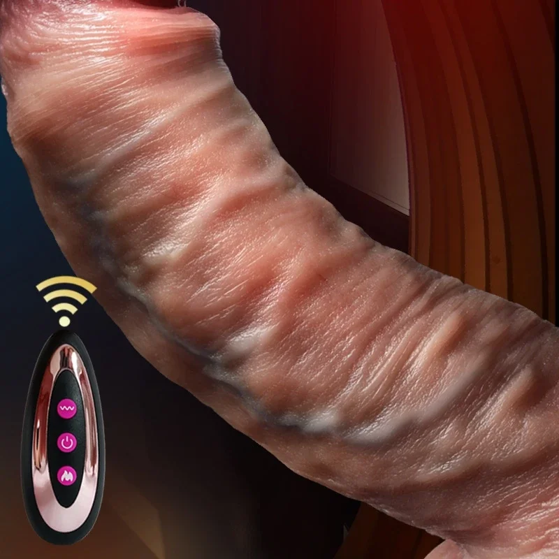 Vibromasseur télescopique réaliste pour femme, gros pénis, prise anale avec chauffage, jouets sexuels de poussée, gode féminin, bite, UNIS isseur vaginal, sexy adult man gode, plugs anul masturbateur, jouet adulte anal