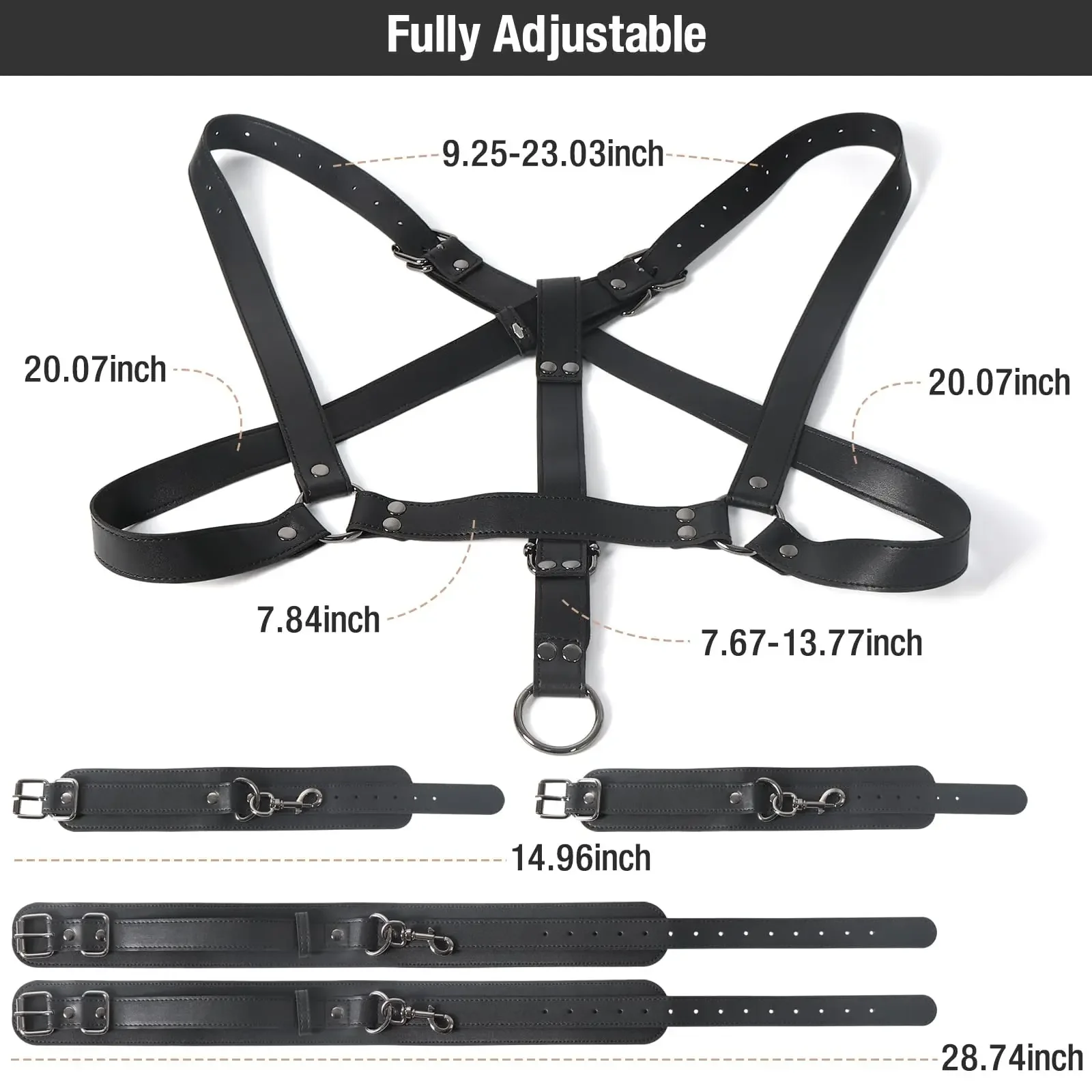 Kit de retenue BDSM Sex Bondage, 3 en 1, cuir, cuisse, fronde, poitrine, ceinture derrière le dos, menottes, jambes ouvertes, SM, SSashFetish, 2025 Nouveau Kit de retenue BDSM Sex Bondage, 3 en 1, cuir, cuisse, fronde, poitrine, ceinture derrière le dos, menottes, jambes ouvertes, SM, SSashFetish, 2025 Nouveau
