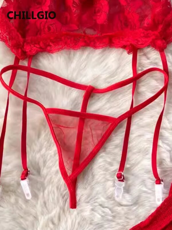 MiniInTheBox LGIO-Soutien-Gorge Transparent en Dentelle Florale pour Femme, Slip Trempé, Sous-Vêtements Moulants à la Mode, Ensemble de Bas Sexy, InDispensLingerie, 7.0, 3 Pièces – Image 5