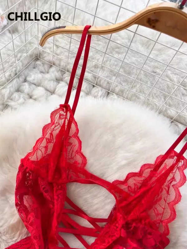 MiniInTheBox LGIO-Soutien-Gorge Transparent en Dentelle Florale pour Femme, Slip Trempé, Sous-Vêtements Moulants à la Mode, Ensemble de Bas Sexy, InDispensLingerie, 7.0, 3 Pièces – Image 3