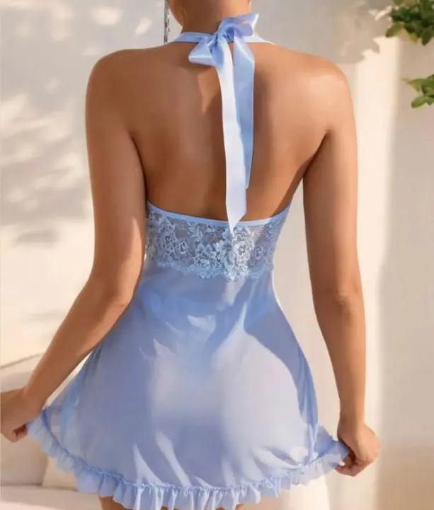 Lingerie transparente en dentelle sans entrejambe pour femmes, olympiques de nounours porno, robe nuisette, sous-vêtements sexy, vêtements de nuit, grande taille, nouveau
