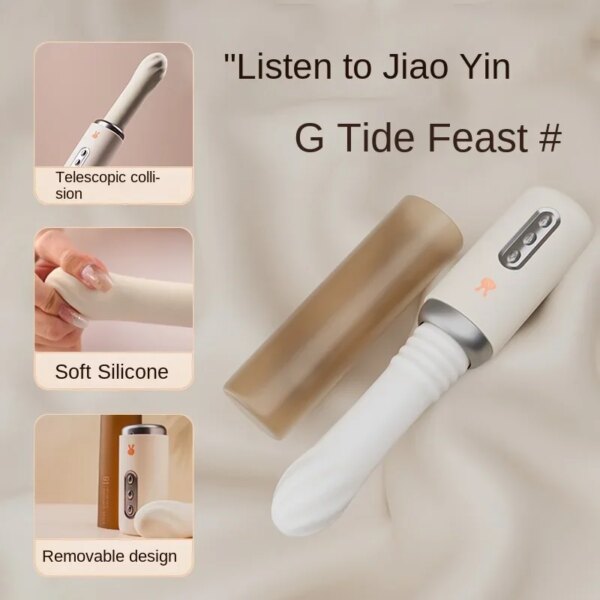 Vibromasseur télécommandé télescopique entièrement automatique pour femmes, jouets sexuels féminins, vibromasseur gode, jouet adulte – Image 5