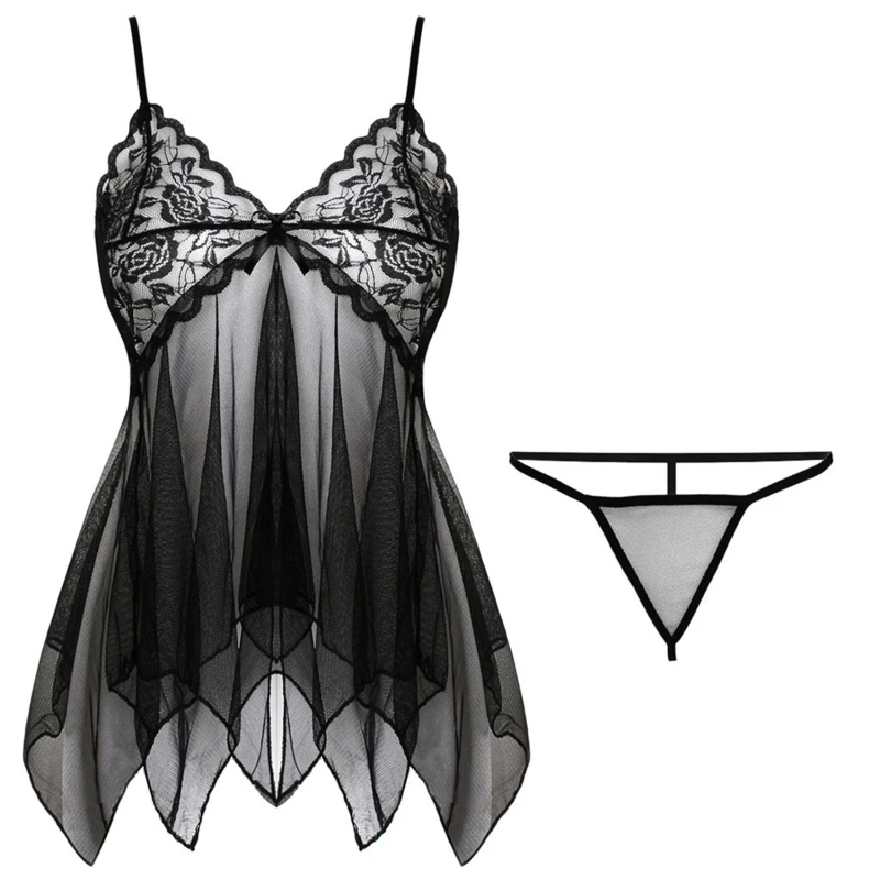 Vêtements de nuit sexy en dentelle pour femmes, soutien-gorge à entrejambe ouvert, costume de batterie de mariage, robe de nuisette, lingerie chaude, vêtements de sexe, 7.0