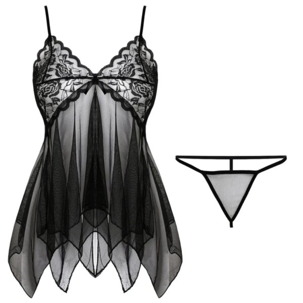 Vêtements de nuit sexy en dentelle pour femmes, soutien-gorge à entrejambe ouvert, costume de batterie de mariage, robe de nuisette, lingerie chaude, vêtements de sexe, 7.0 – Image 2