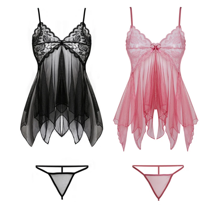 Vêtements de nuit sexy en dentelle pour femmes, soutien-gorge à entrejambe ouvert, costume de batterie de mariage, robe de nuisette, lingerie chaude, vêtements de sexe, 7.0