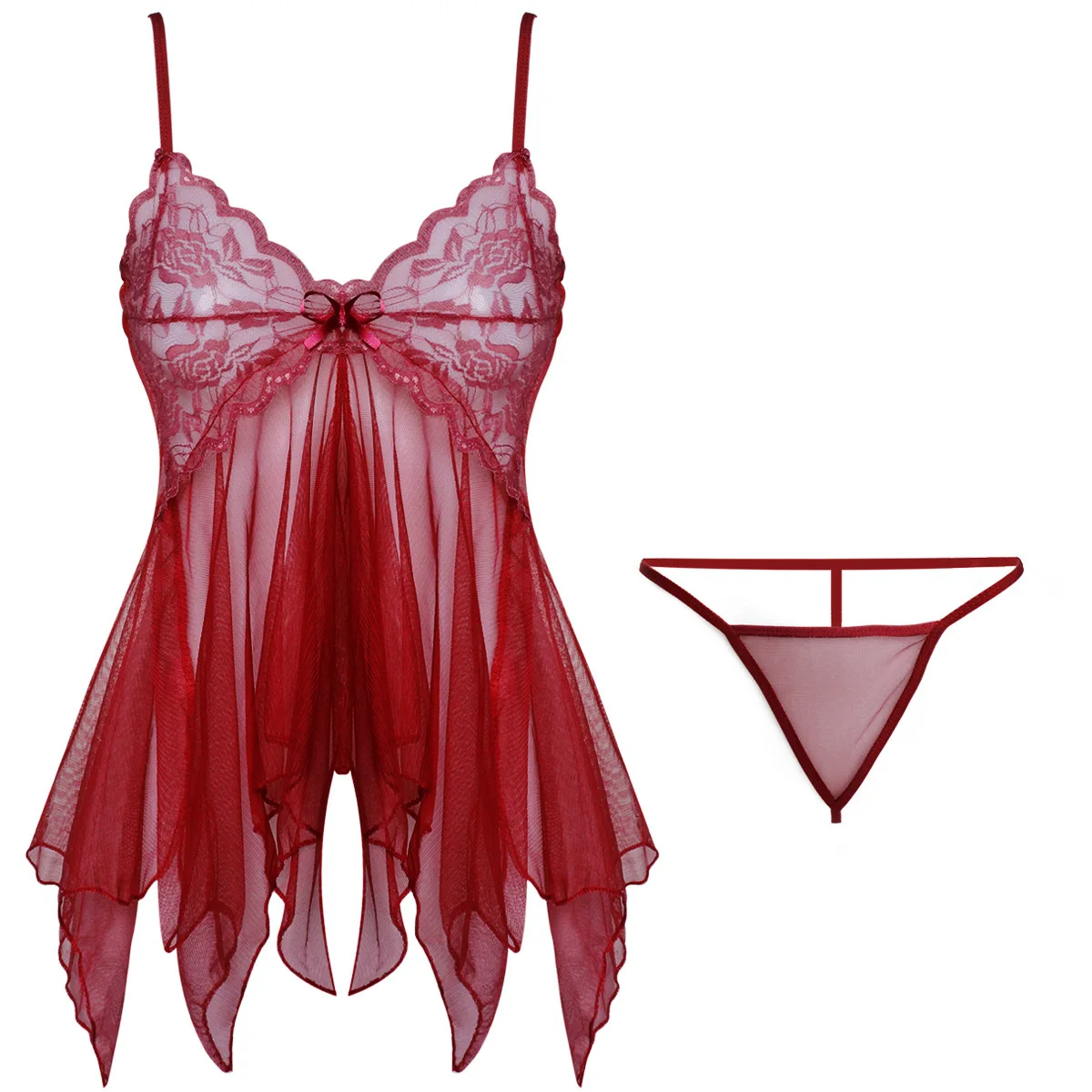 Vêtements de nuit sexy en dentelle pour femmes, soutien-gorge à entrejambe ouvert, costume de batterie de mariage, robe de nuisette, lingerie chaude, vêtements de sexe, 7.0