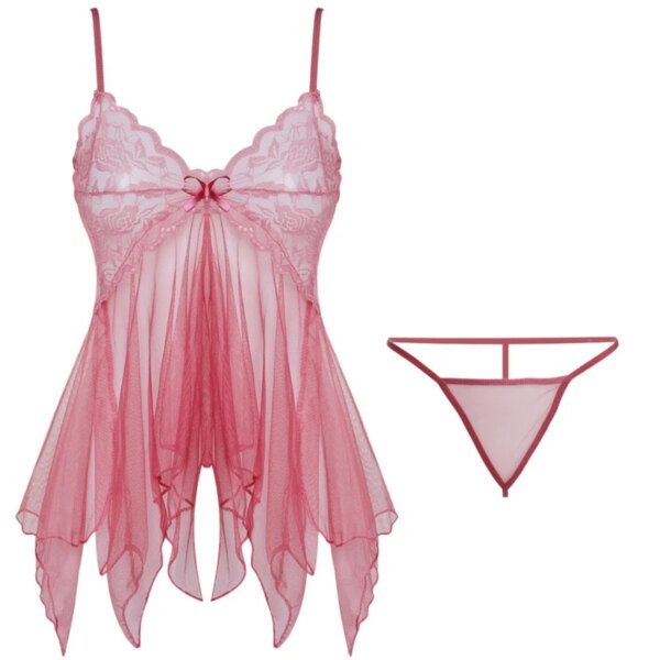 Vêtements de nuit sexy en dentelle pour femmes, soutien-gorge à entrejambe ouvert, costume de batterie de mariage, robe de nuisette, lingerie chaude, vêtements de sexe, 7.0 – Image 4