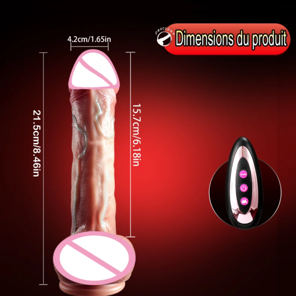 Vibration réaliste de gode pour des femmes, jaune de masquage, pénis chauffant, pénétration anale, grosse bite, jouets sexuels féminins sexy, machine de sexe – Image 6