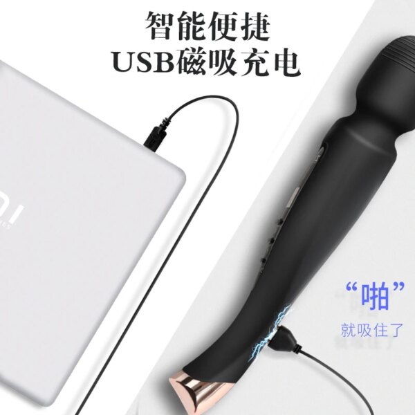 Vibromasseur clitoridien pour femme, jouet sexuel puissant, baguette magique AV, masseur, godemichet, point G, orgasme, masturbateur – Image 4