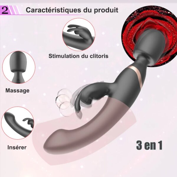 Vibromasseur gode pour femme, gros anciers AV, baguette magique, masseur de corps pour fille, jouets sexuels pour femme, produits sexuels féminins, anticlitoris – Image 4