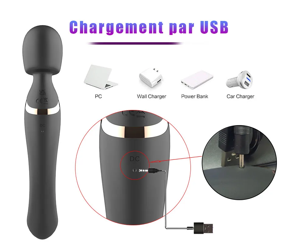 Vibromasseur gode pour femme, gros anciers AV, baguette magique, masseur de corps pour fille, jouets sexuels pour femme, produits sexuels féminins, anticlitoris