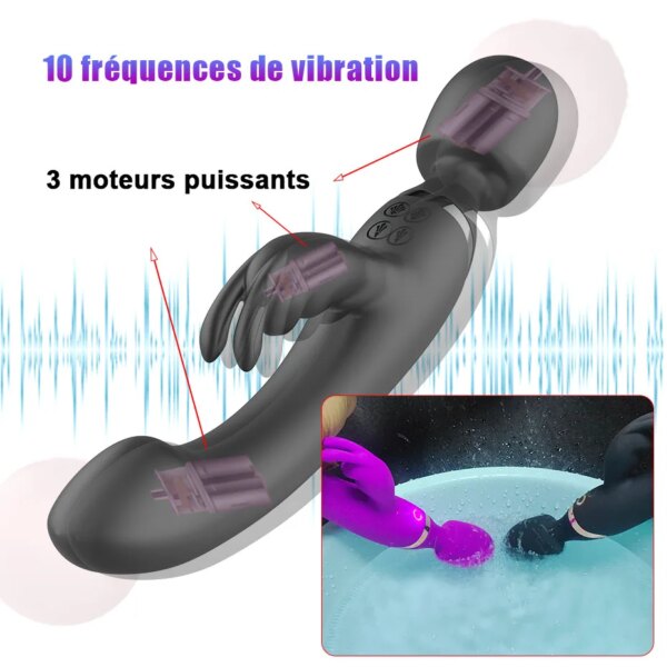 Vibromasseur gode pour femme, gros anciers AV, baguette magique, masseur de corps pour fille, jouets sexuels pour femme, produits sexuels féminins, anticlitoris – Image 3