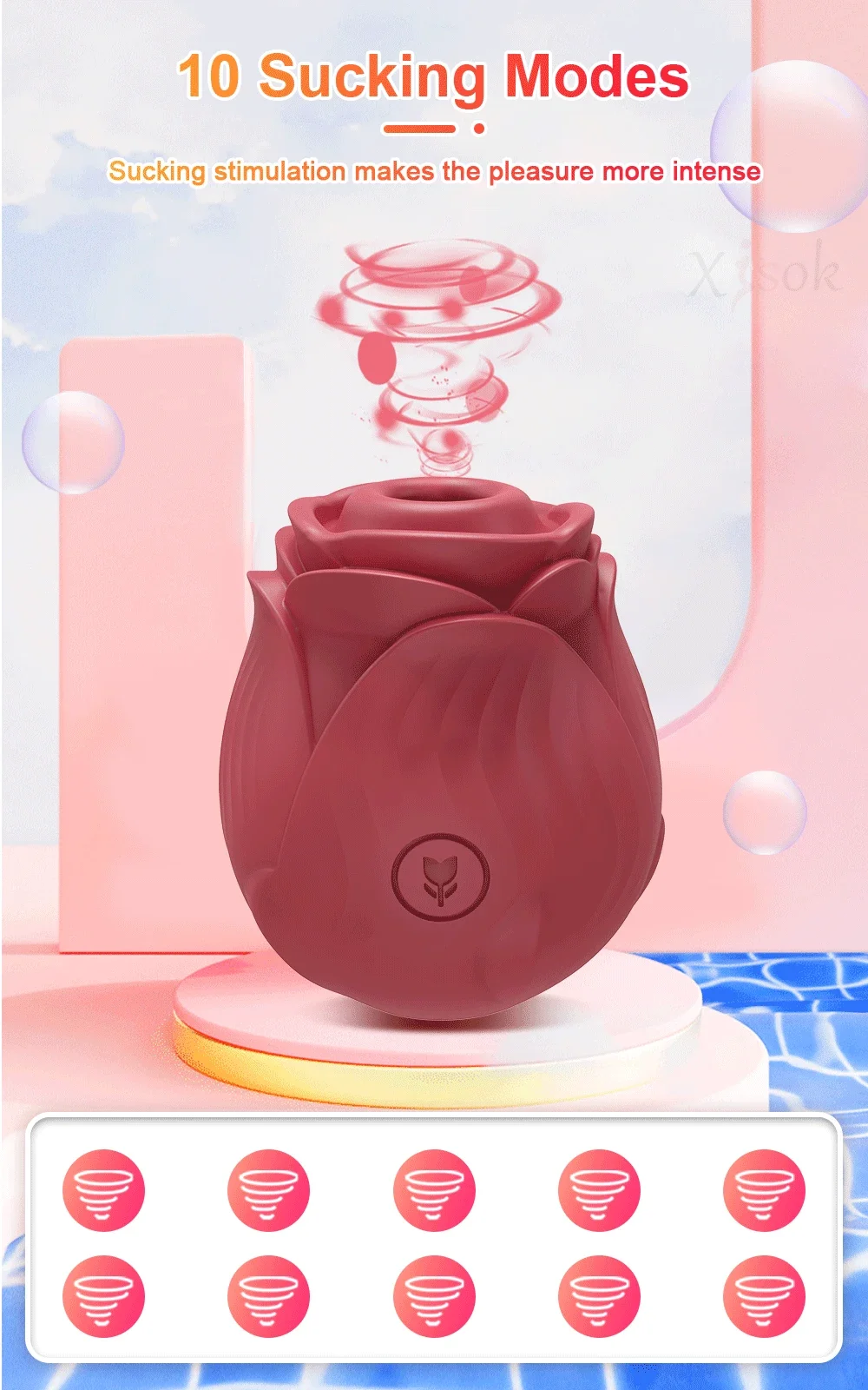 Vibromasseur à succion de rose pour femme, gode vibrant, ventouse sous vide, stimulateur de clitoris, œuf vibrant féminin, jouets sexuels pour adultes