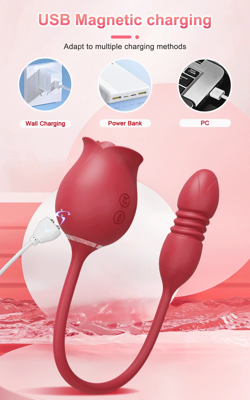Vibromasseur à succion de rose pour femme, gode vibrant, ventouse sous vide, stimulateur de clitoris, œuf vibrant féminin, jouets sexuels pour adultes