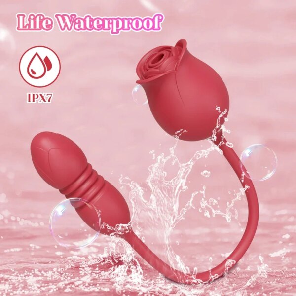 Vibromasseur à succion de rose pour femme, gode vibrant, ventouse sous vide, stimulateur de clitoris, œuf vibrant féminin, jouets sexuels pour adultes – Image 6