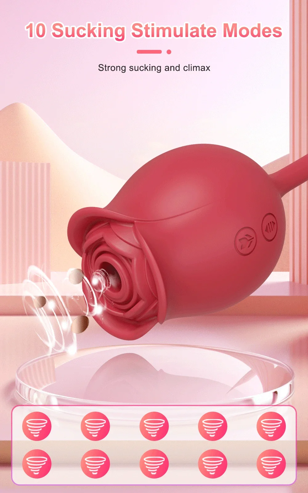 Vibromasseur à succion de rose pour femme, gode vibrant, ventouse sous vide, stimulateur de clitoris, œuf vibrant féminin, jouets sexuels pour adultes