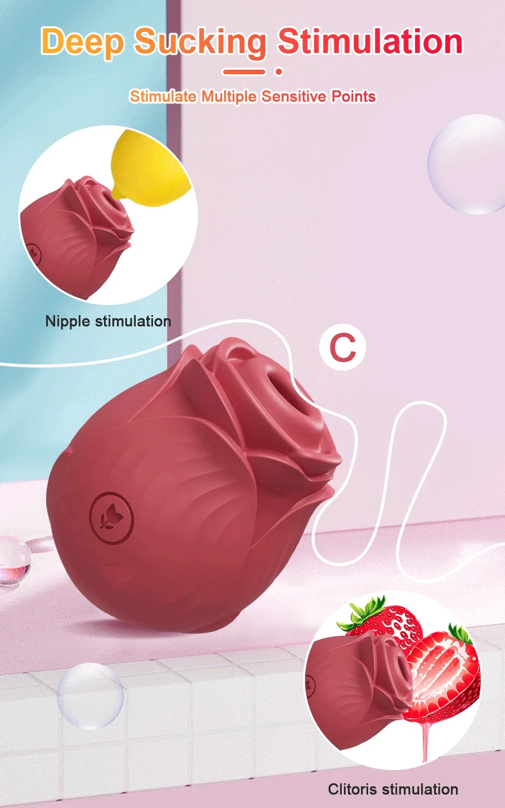 Vibromasseur à succion de rose pour femme, gode vibrant, ventouse sous vide, stimulateur de clitoris, œuf vibrant féminin, jouets sexuels pour adultes