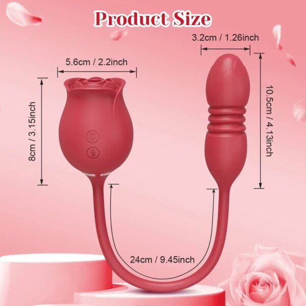 Vibromasseur à succion de rose pour femme, gode vibrant, ventouse sous vide, stimulateur de clitoris, œuf vibrant féminin, jouets sexuels pour adultes – Image 4