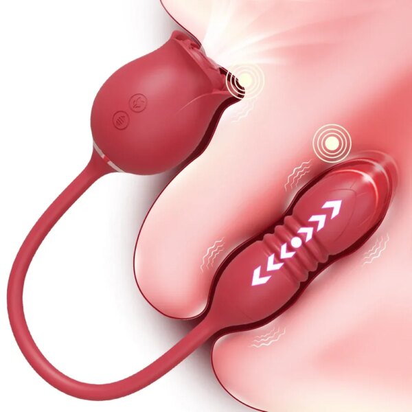 Vibromasseur à succion de rose pour femme, gode vibrant, ventouse sous vide, stimulateur de clitoris, œuf vibrant féminin, jouets sexuels pour adultes