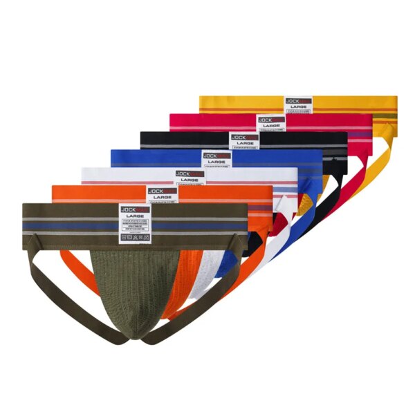 Sous-vêtements Sexy en coton pour hommes, Jockstrap arc-en-ciel, slips pour hommes g tring, Slip pour hommes Gay, sous-vêtements, string, pochette en maille – Image 5