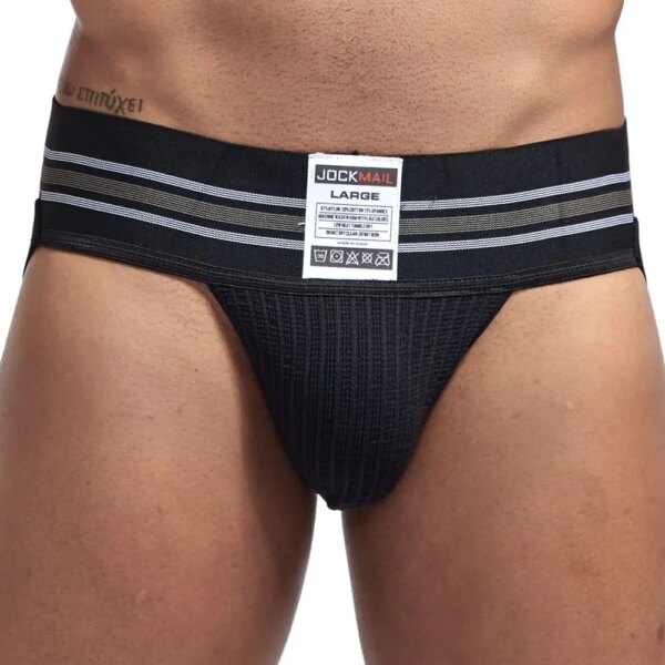 Sous-vêtements Sexy en coton pour hommes, Jockstrap arc-en-ciel, slips pour hommes g tring, Slip pour hommes Gay, sous-vêtements, string, pochette en maille – Image 3