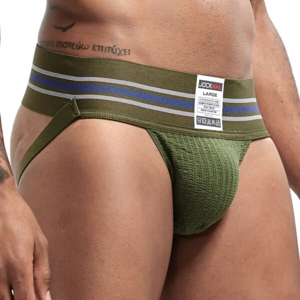 Sous-vêtements Sexy en coton pour hommes, Jockstrap arc-en-ciel, slips pour hommes g tring, Slip pour hommes Gay, sous-vêtements, string, pochette en maille – Image 4