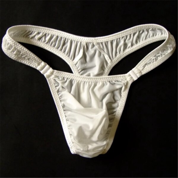 Strings en nylon translucide pour hommes, slips de bikini sexy à boutons, string gay, jocks, tanga, t-back, sous-vêtements gay, chaud, M, L, XL, 2019 – Image 6