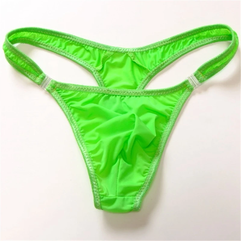 Strings en nylon translucide pour hommes, slips de bikini sexy à boutons, string gay, jocks, tanga, t-back, sous-vêtements gay, chaud, M, L, XL, 2019