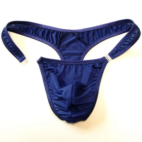 Strings en nylon translucide pour hommes, slips de bikini sexy à boutons, string gay, jocks, tanga, t-back, sous-vêtements gay, chaud, M, L, XL, 2019 – Image 4