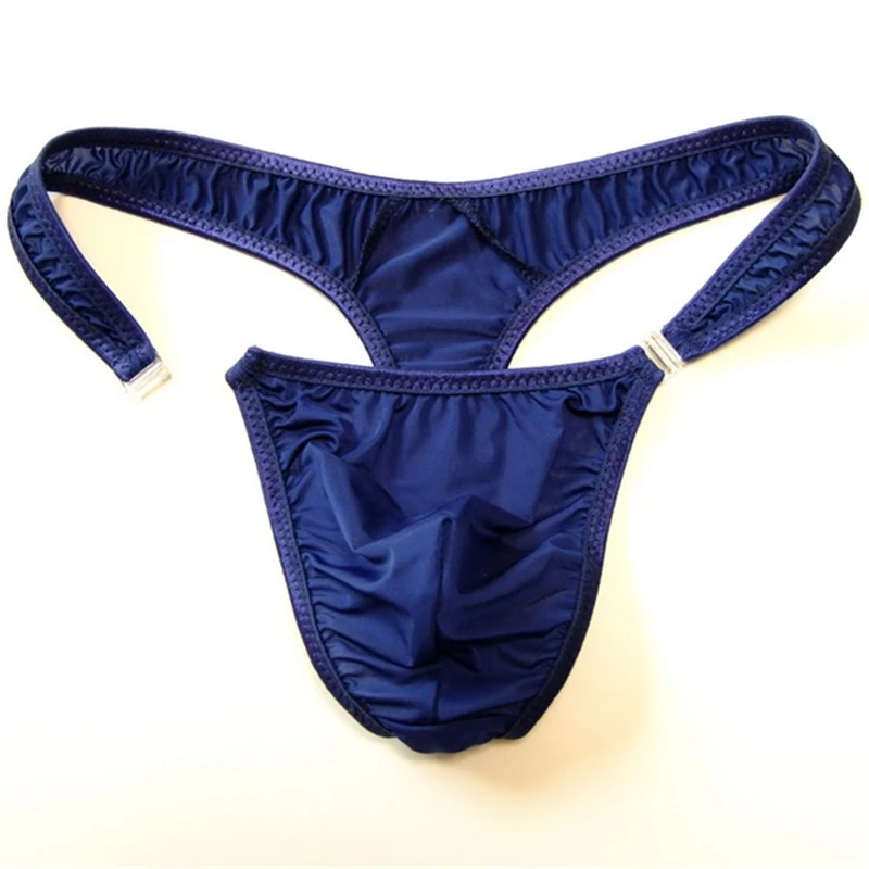 Strings en nylon translucide pour hommes, slips de bikini sexy à boutons, string gay, jocks, tanga, t-back, sous-vêtements gay, chaud, M, L, XL, 2019