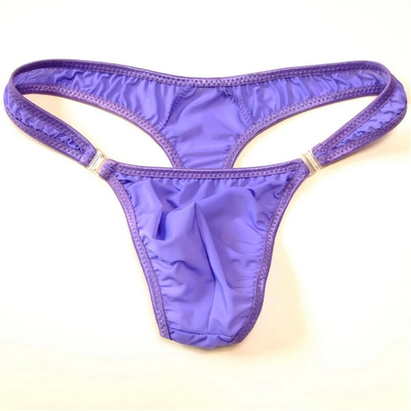 Strings en nylon translucide pour hommes, slips de bikini sexy à boutons, string gay, jocks, tanga, t-back, sous-vêtements gay, chaud, M, L, XL, 2019