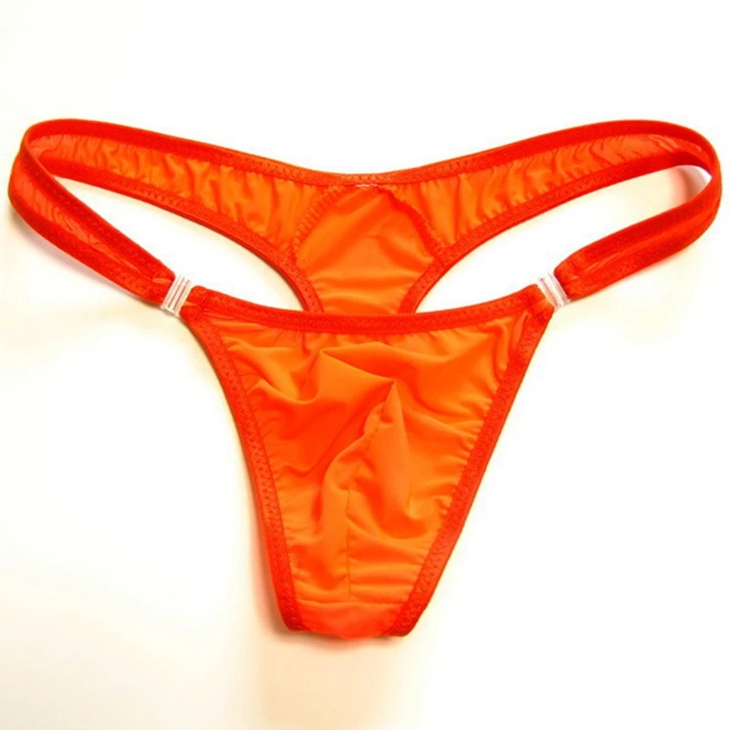 Strings en nylon translucide pour hommes, slips de bikini sexy à boutons, string gay, jocks, tanga, t-back, sous-vêtements gay, chaud, M, L, XL, 2019