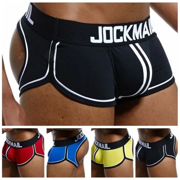 Culotte jockstrap pour homme, sous-vêtement Gay, String, Boxer, Slip, Sexy, pochette en coton – Image 4