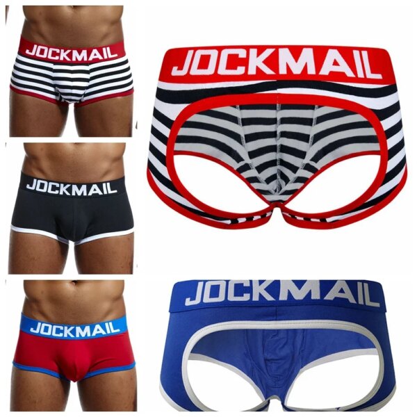Culotte jockstrap pour homme, sous-vêtement Gay, String, Boxer, Slip, Sexy, pochette en coton
