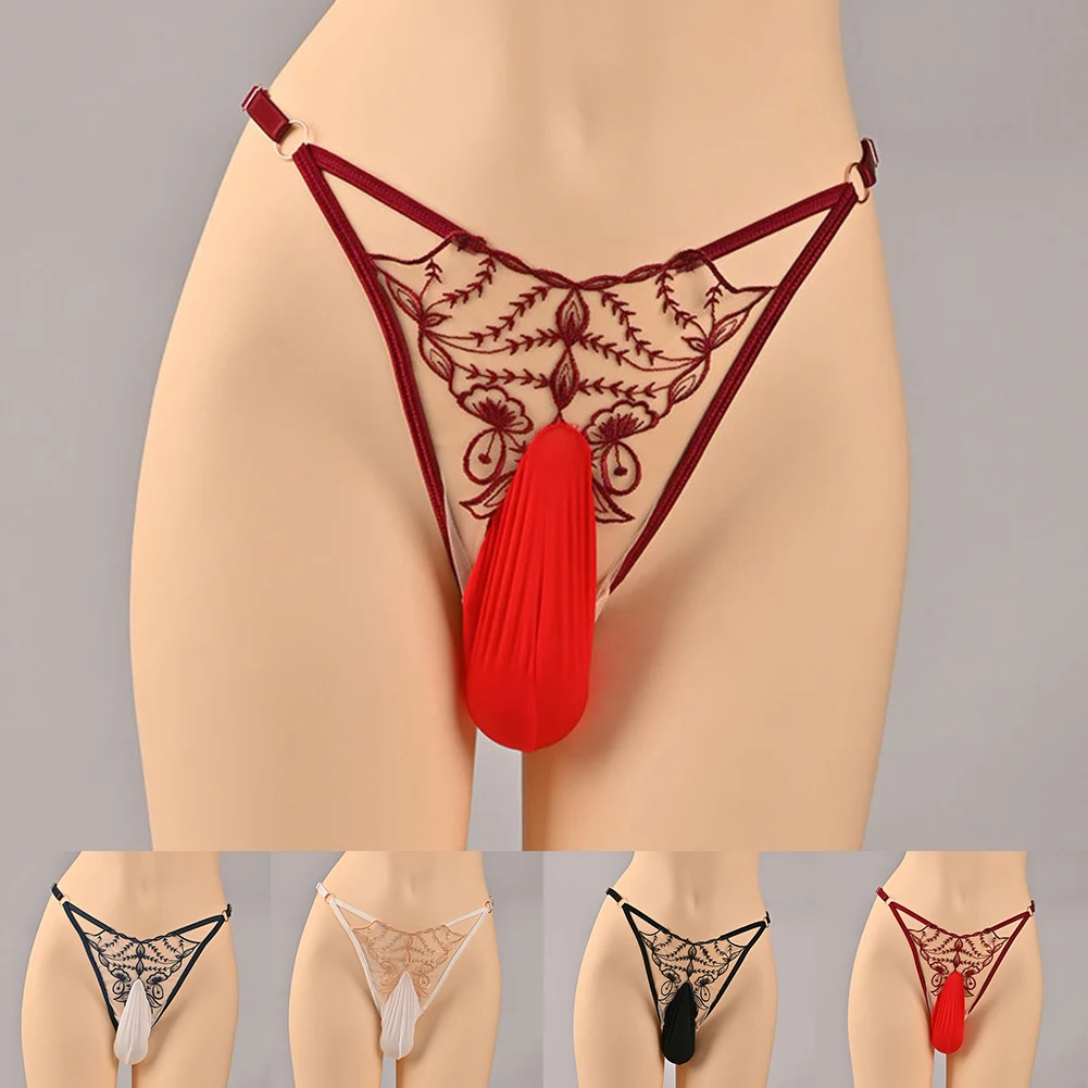 Bikini Sexy Romantique pour Hommes, Poudres de Boule, TBack Dentelle, Amissié, Grand Sous-Vêtements, Intimes, Gay Temptatio JJ, Manches 7.0, Lingerie Sissy
