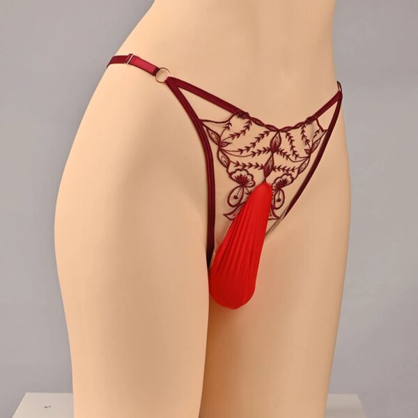 Bikini Sexy Romantique pour Hommes, Poudres de Boule, TBack Dentelle, Amissié, Grand Sous-Vêtements, Intimes, Gay Temptatio JJ, Manches 7.0, Lingerie Sissy
