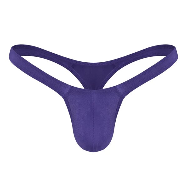 String Sexy Solide pour Homme, Taille Basse, Simple, Dos en T, Sous-Vêtement Bikini – Image 5